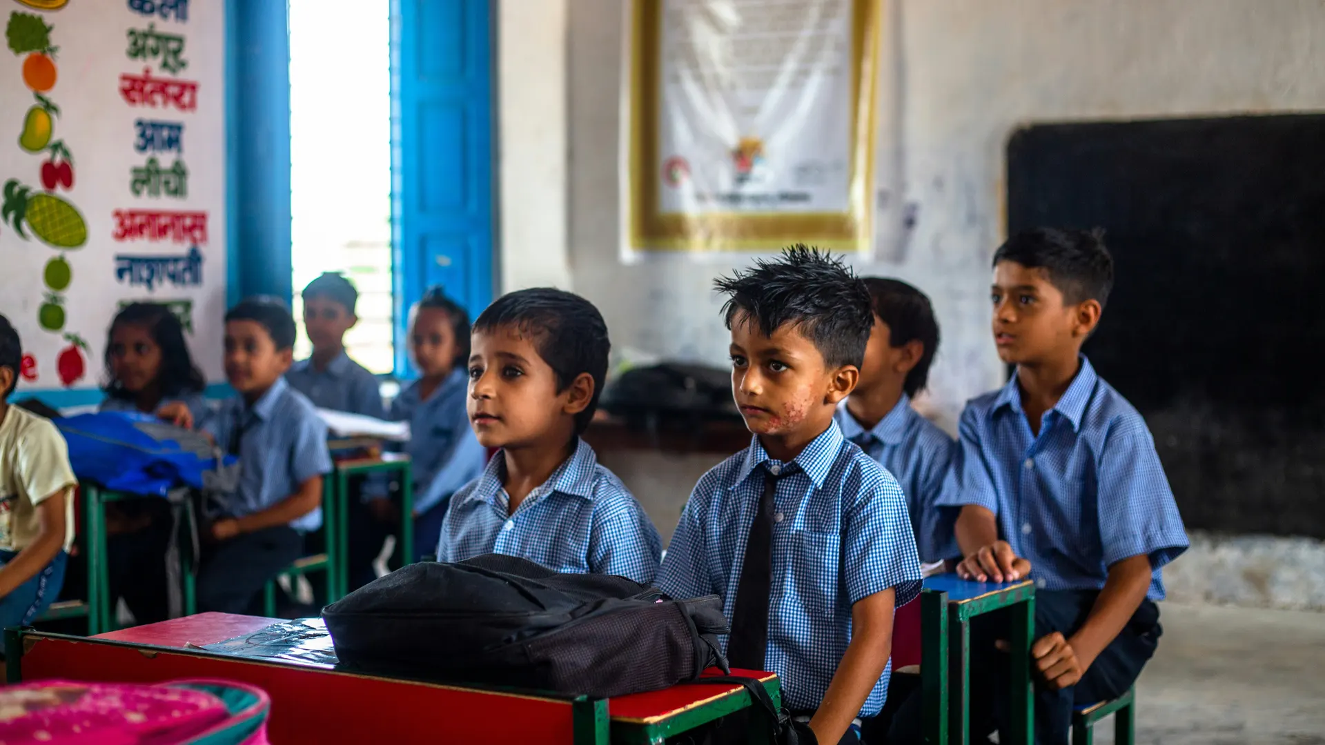 Child learning in a classroom